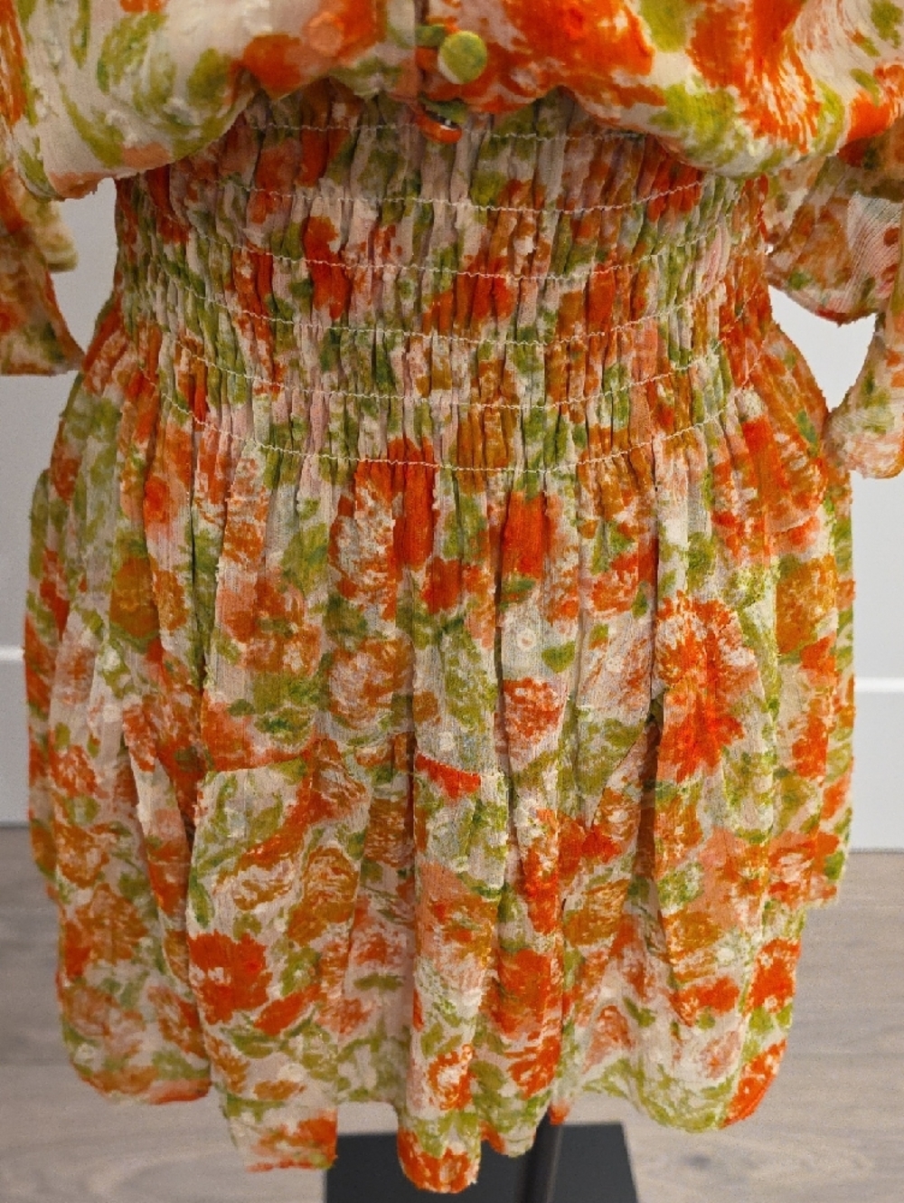 Misa Los Angeles Floral Mini Dress in Orange, Green, Cream size XS new with tags - Picture 6 of 10